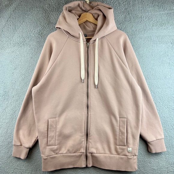 Vuori Jackets & Blazers - Vuori Restore Full Zip Hoodie Oversize Small Mauve Pink Organic Cotton